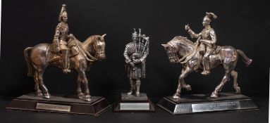 Royal Hampshire and others. A collection of pewter military figures and vehicles etc.