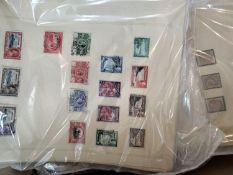 Two boxes of stamps on stock sheets and album pages, including GB, British Commonwealth.
