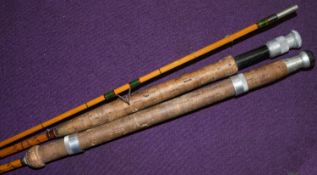 A Walkers four piece split cane salmon rod in canvas bag.