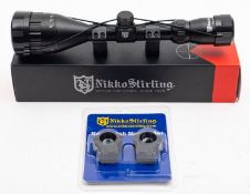 A Nikko Sterling 3-9x50 AO Mountmaster scope,