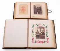 A late 19th /early 20th leather bound century Carte de visite album and contents: mainly