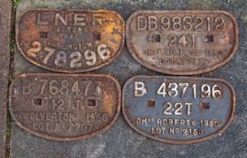 A group of four wagon plates,