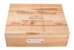 Chateau Pontensac Medoc , Cru Bourgeios, 1993. three bottles ,owc.