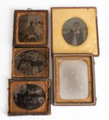 A collection of three late 19th/ early 20th century ambrotypes;