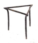 An iron brandreth of triangular shape, 29cm, 17th/18th Century.