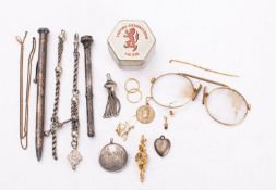 A Victorian silver propelling pencil, maker Francis Webb, 1893,