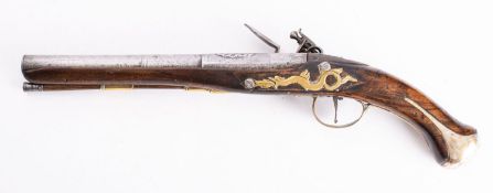 An 18th century flintlock pistol,