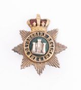 A late 19th century Devonshire Regiment Officer's Forage cap badge 1881-1901,