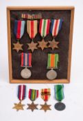 A collection of WWII service medals, to include 1939-45 war medal and others.