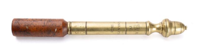 A William IV brass tipstaff for Nailsea Parish, 1831,
