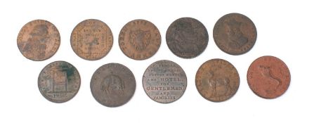 Ten 18th century trade tokens (some higher grades)