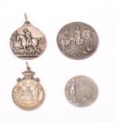 Four silver Medallions comprising Seafield medal, Swettenham Cup 1933,