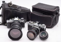Olympus 35mm SLR camera group: comprising OM-1 serial number 180175 fitted Ikona 28-70mm f1;3.6-4.