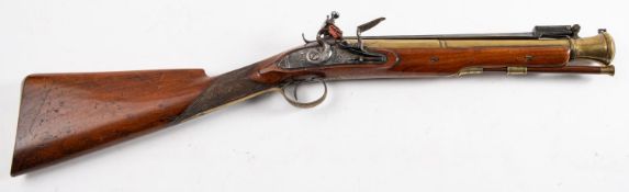 An early 19th century brass barreled flintlock blunderbuss by Bond of London,