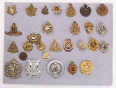 A collection of Canadian Regimental cap badges, including Ontario Regiment,