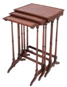 A Regency rosewood nest of three occasional tables,