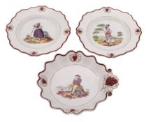 Two Davenport plates and a matching dish,