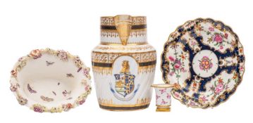 A mixed lot of 18th and early 19th century English porcelain comprising a First Period Worcester