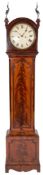 A Georgian flame mahogany longcase clock having an eight-day duration,
