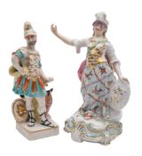 A Derby figure of Minerva and a similar figure of Mars both of traditional form,