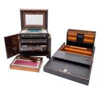 A William IV or early Victorian rosewood and mother-of-pearl inset table cabinet,