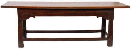 A substantial oak refectory table,