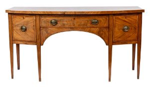 A George III mahogany bowfront sideboard,