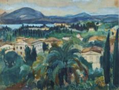French School (mid-20th century) Mediterranean landscape,