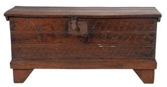 A William and Mary oak coffer,