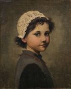 Circle of Jacob Maris (Dutch, 1837-1899) Portrait of a girl wearing a coral necklace bust-length,