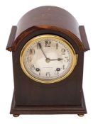 Winterhalder & Hoffmeier, a mahogany Black Forest quarter-striking mantel clock,