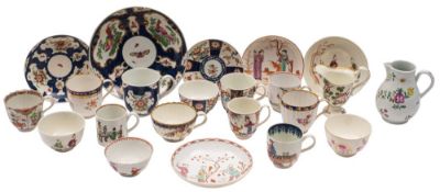A mixed lot of 18th century English porcelain tea and coffee wares various factories- the majority