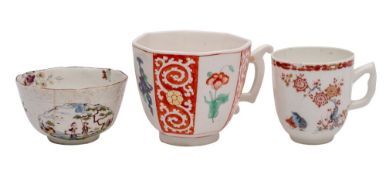 A Chelsea octagonal cup,