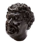 A black painted plaster bust of Abbot Anscar Vonier of Buckfast Abbey, modern,