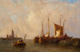 Pieter Cornelis Dommersen (Dutch, 1833-1918) Durgerdam, Holland signed and dated lower left,