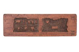 A Dutch or German carved wood gingerbread mould, 19th century, single-sided,