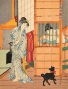 An album of Japanese coloured woodblock prints, various dates,