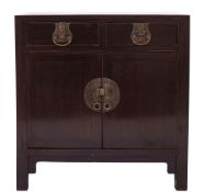A Chinese stained hardwood cupboard,