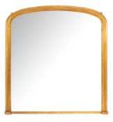 A giltwood framed overmantel mirror, in 19th century style,