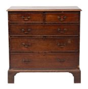 A George III mahogany chest of drawers,