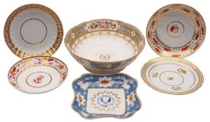 A mixed lot of early 19th century English porcelain comprising a group of four early 19th century