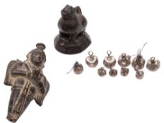 Ten pieces of Thai photduang or bullet money,