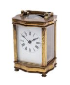 A French carriage clock the eight-day duration timepiece movement having a later platform lever