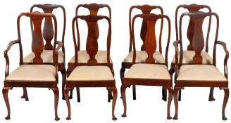 A set of eight mahogany dining chairs in George II style,
