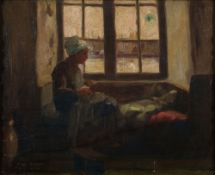 Archibald Woodhouse (Cornish School, late 19th century) A young woman seated by a window,