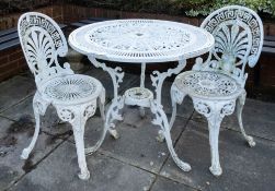 A composed suite of painted aluminium garden furniture,