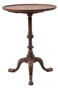 A George II mahogany circular occasional table,