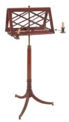 A Regency mahogany and crossbanded duet stand,