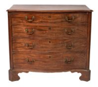 A George III mahogany serpentine front chest of drawers,