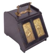 A Victorian ebonised wood and metal mounted Purdonium in Aesthetic Movement style; circa 1900;